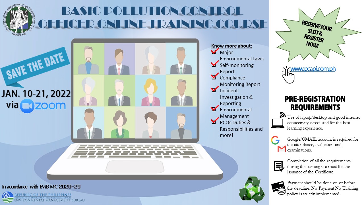 40 HOURS BASIC POLLUTION CONTROL OFFICERS ONLINE TRAINING COURSE (JANUARY 2022)