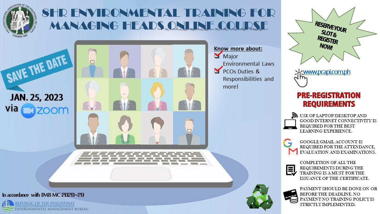8 HOURS ENVIRONMENTAL MANAGING HEADS ONLINE TRAINING COURSE (JANUARY 2023)