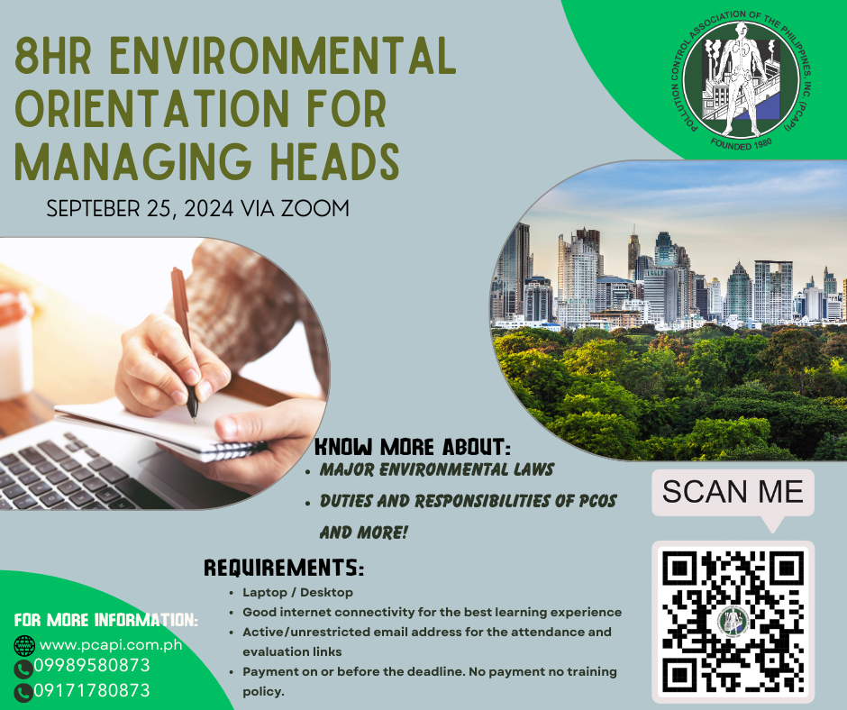 8 HOUR ENVIRONMENTAL ORIENTATION FOR MANAGING HEADS (SEPTEMBER 2024)