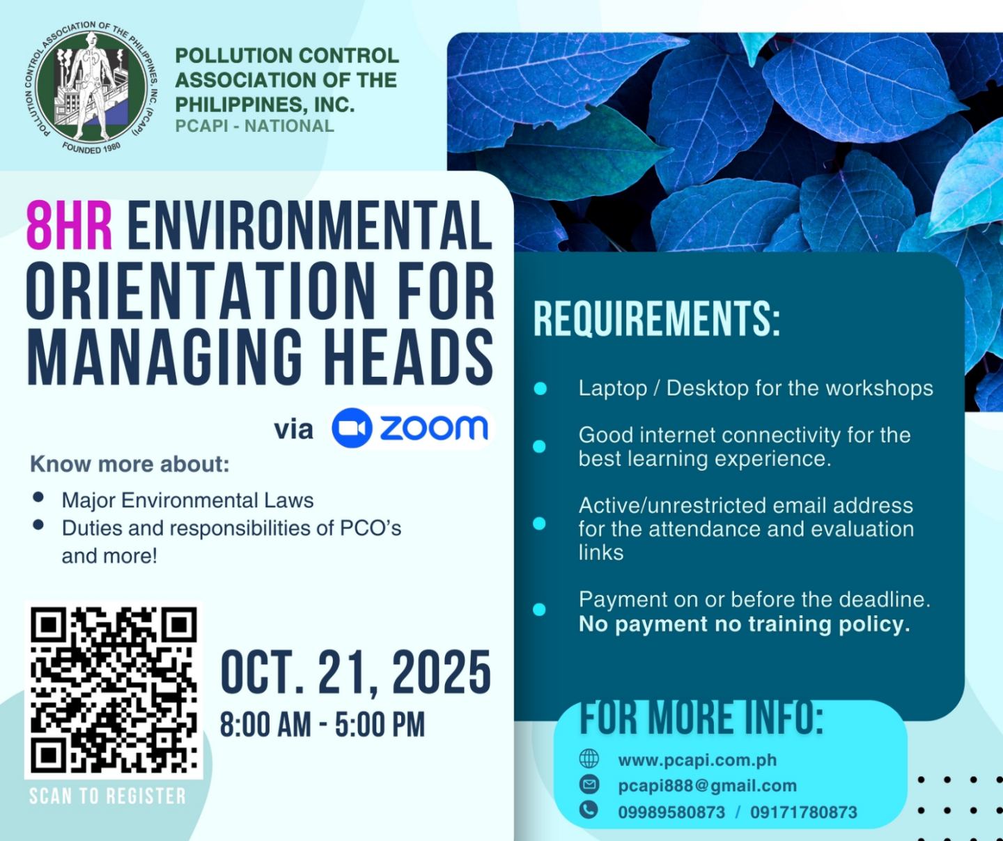 8 HOUR ENVIRONMENTAL ORIENTATION FOR MANAGING HEADS OCTOBER 2025