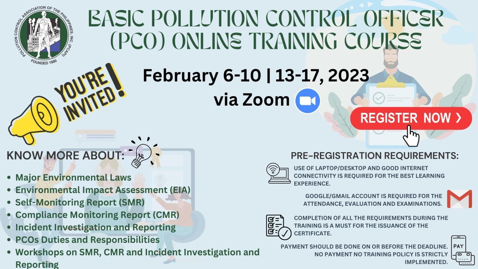 40 HOURS BASIC POLLUTION CONTROL OFFICERS ONLINE TRAINING COURSE