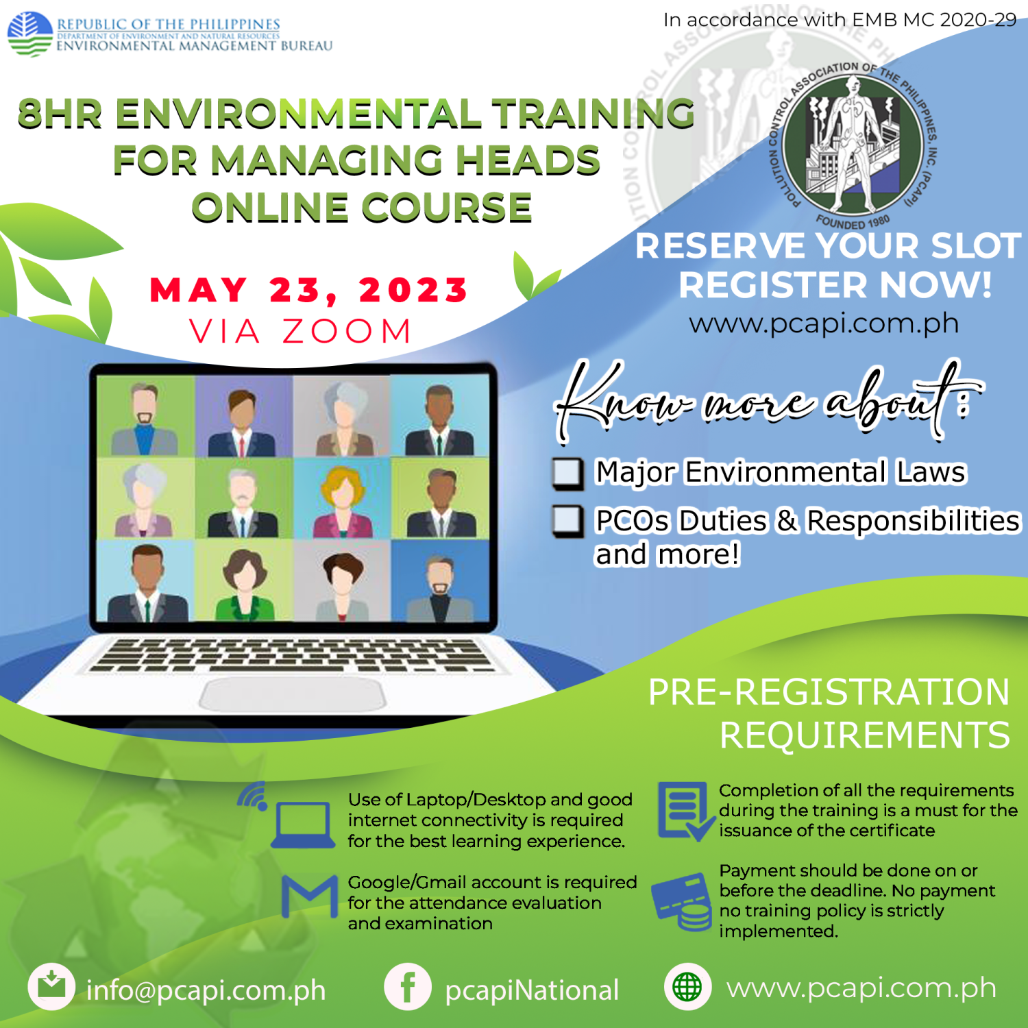 8 HOURS ENVIRONMENTAL MANAGING HEADS ONLINE TRAINING COURSE (MAY 2023 ...
