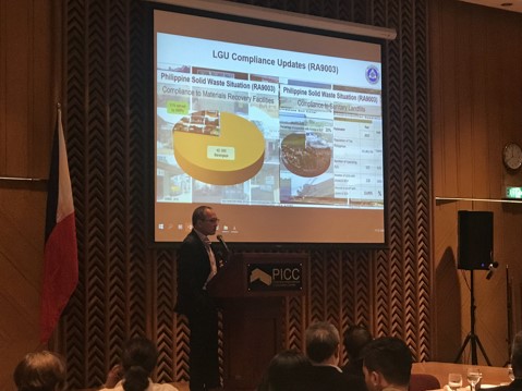 Mr. Crispian Lao, Industry Representative to the National Solid Waste Commission (NSWC) presented the different efforts undertaken by the private sector in addressing the plastic pollution.